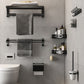 Frendorf | Zeitgenössisches Badzubehör-Set Matte Black Badezimmer-Set mit Bademantelhaken/Handtuchstange
