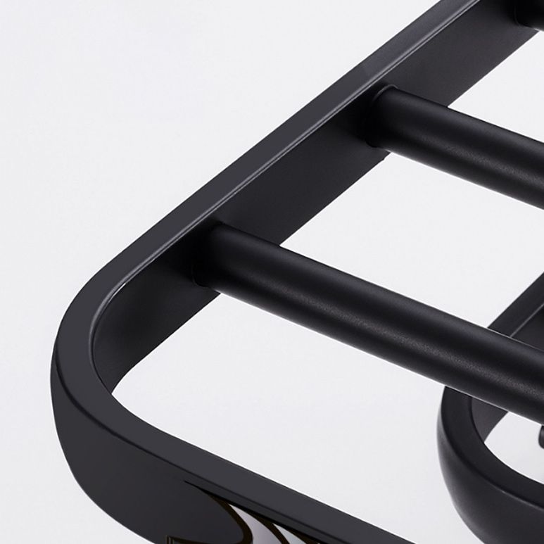 Frendorf | Modernes Aluminium-Badezimmerzubehör-Set Matt Schwarz Badregal/Handtuchhalter/Papierhalter