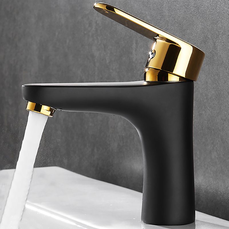 Frendorf | Schwarz-Gold Gefäß Waschbecken Wasserhahn Hebelgriff Niedriger Bogen Gefäß Wasserhahn