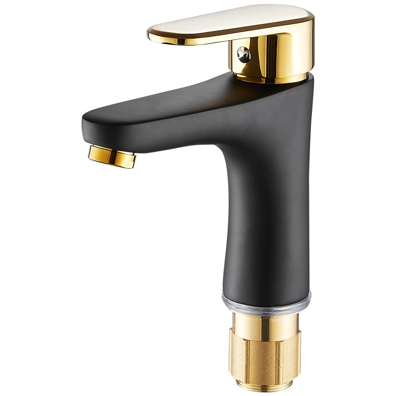 Frendorf | Schwarz-Gold Gefäß Waschbecken Wasserhahn Hebelgriff Niedriger Bogen Gefäß Wasserhahn