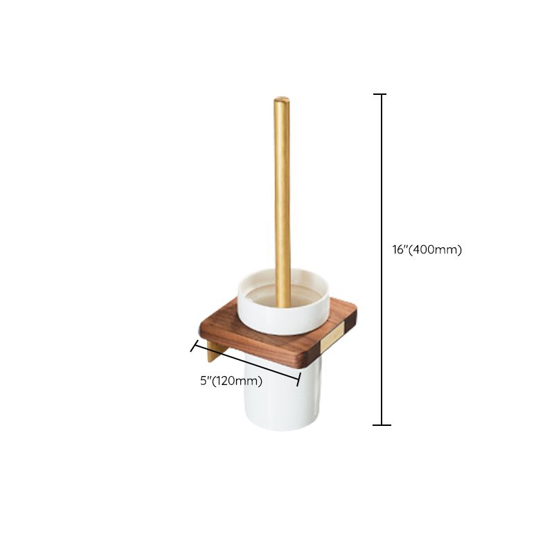 Frendorf | Holz- und Aluminium-Badehardware-Set Goldenes Badezimmerzubehör-Set