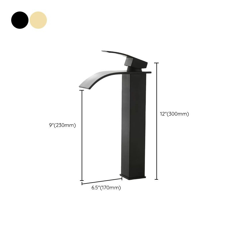 Frendorf | Moderner Wasserfallauslauf Waschbeckenarmatur mit LED Messing Waschbeckenarmatur