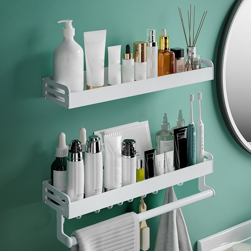 Frendorf | 2-teiliges modernes Badezimmer-Accessoire-Set Weiß rechteckiges Badregal