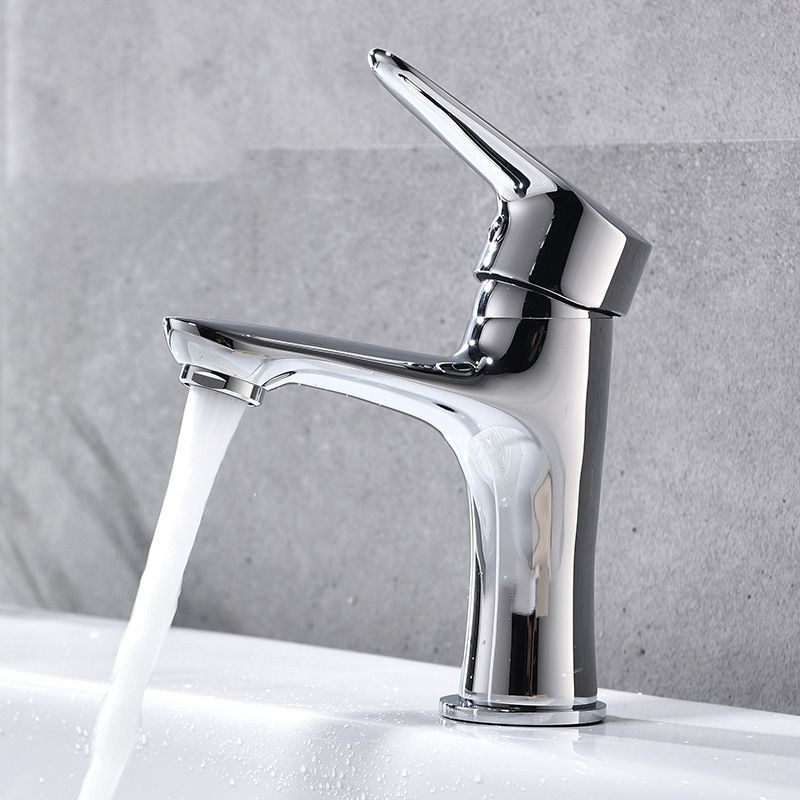 Frendorf | Basic Metall Waschbecken Wasserhahn Silber Badezimmer Wasserhahn mit Hebelgriff