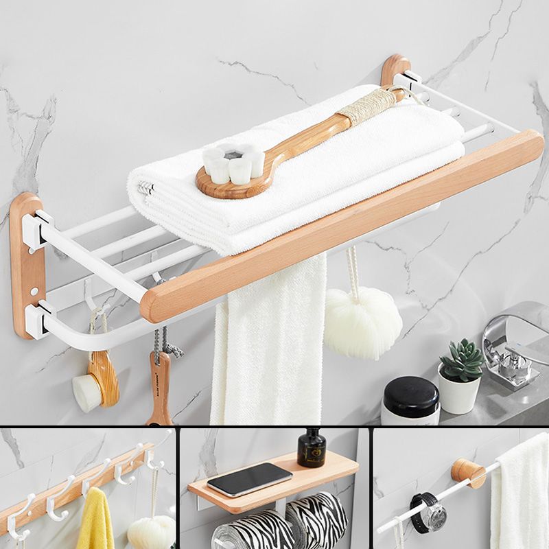 Frendorf | Weißes 7-teiliges Badaccessoire-Set Holz- und Metall-Badset