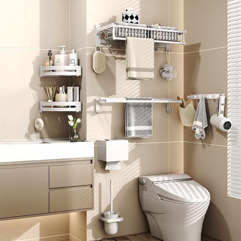 Frendorf | Modernes Stil Badezimmerzubehörset mit Badregal/Handtuchhalter/Toilettenbürste in Weiß