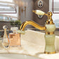 Frendorf | Deck Mounted Copper Tub Faucet Low Arc Roman Tub Faucet Set with Jade