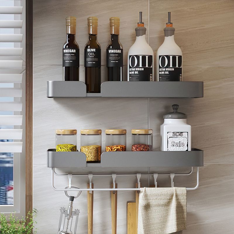Frendorf | 3-teiliges modernes Badezimmer-Hardware-Set Aluminium Badregal in Grau