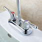 Frendorf | 2-Handgriff Gebürstetes Nickel Weitläufiger Wasserhahn 2-Loch Centered Badezimmer Waschbecken Wasserhahn mit Messing