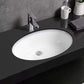 Frendorf | Modernes Unterbau Waschbecken Oval Porzellan mit Pop-Up Abfluss Waschbecken