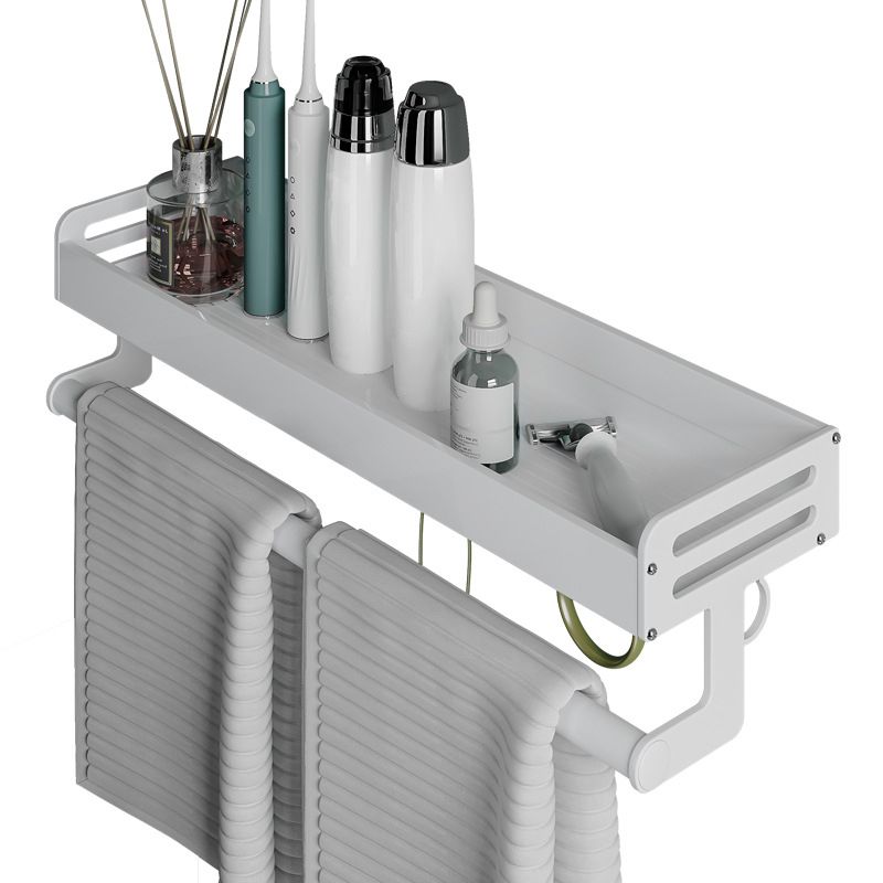 Frendorf | 2-teiliges modernes Badezimmer-Accessoire-Set Weiß rechteckiges Badregal