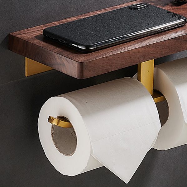 Frendorf | Traditionelles Badezimmer-Zubehörset Badregal Papierhalter Gold Badezimmer-Set