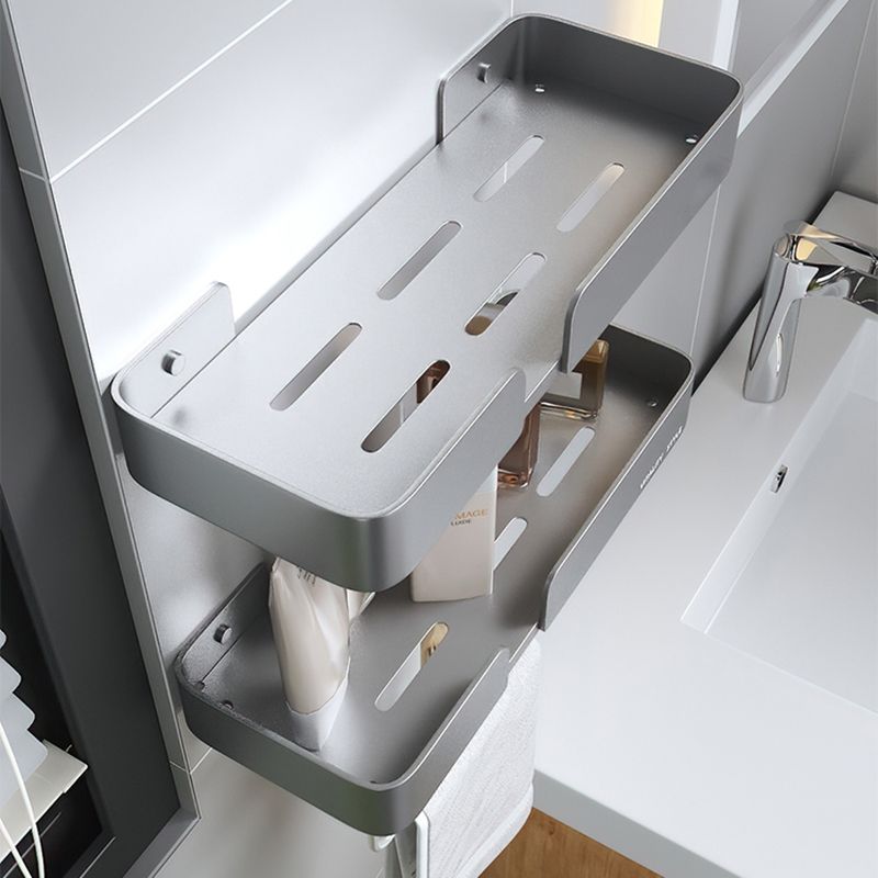 Frendorf | 3-teiliges modernes Badezimmer-Hardware-Set Aluminium Badregal in Grau