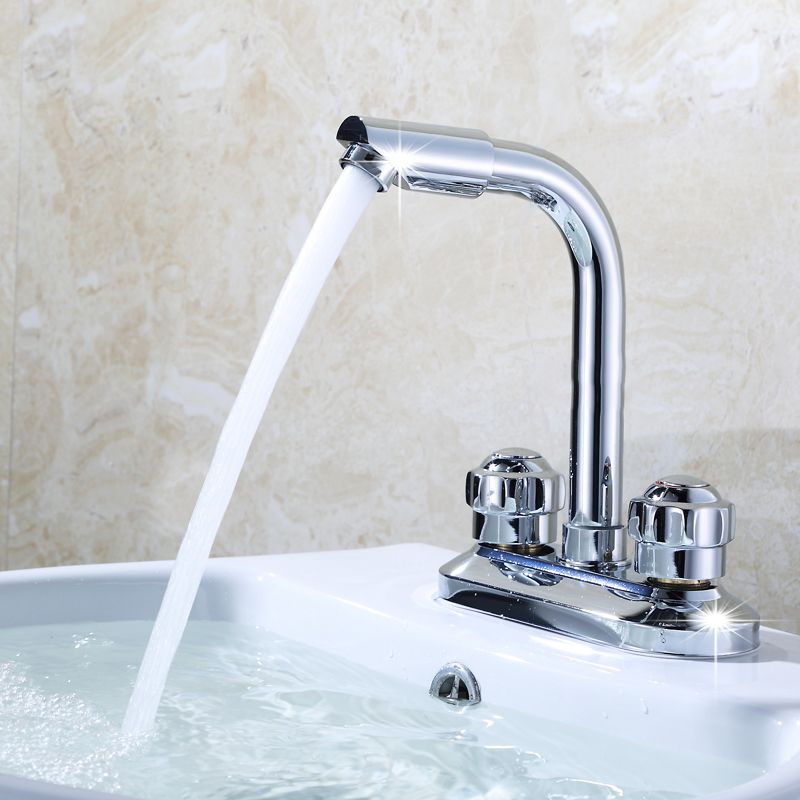 Frendorf | 2-Handgriff Gebürstetes Nickel Weitläufiger Wasserhahn 2-Loch Centered Badezimmer Waschbecken Wasserhahn mit Messing