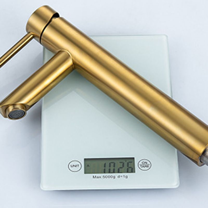 Frendorf | 1-Handgriff Gold Nickel Weitlaufende Armatur Einloch Hebel Waschbeckenarmatur mit Abfluss