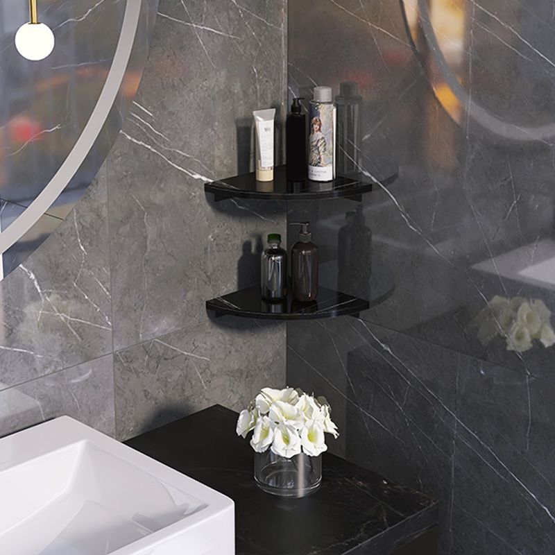 Frendorf | 3-teiliges modernes Badezimmer-Zubehörset Marmor und Metall Badregal