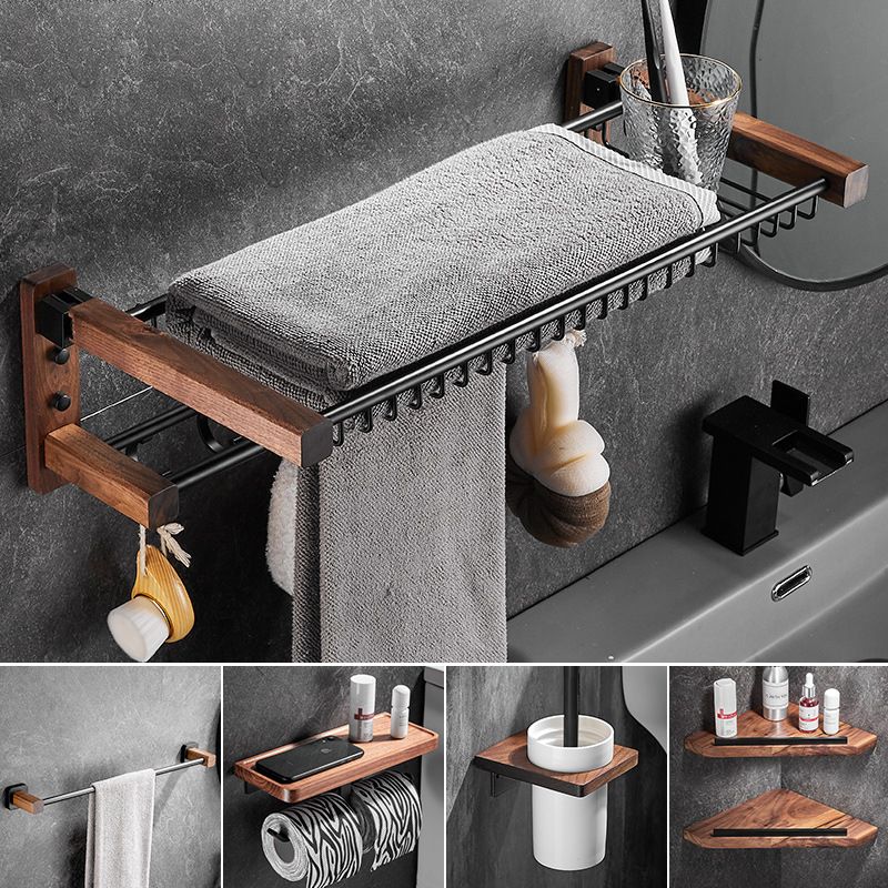 Frendorf | Holz- & Aluminium Badezimmerset Braun Badezimmerzubehörset