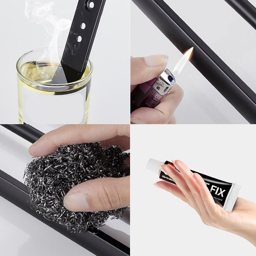 Frendorf | Modernes Aluminium-Badezimmerzubehör-Set Matt Schwarz Badregal/Handtuchhalter/Papierhalter