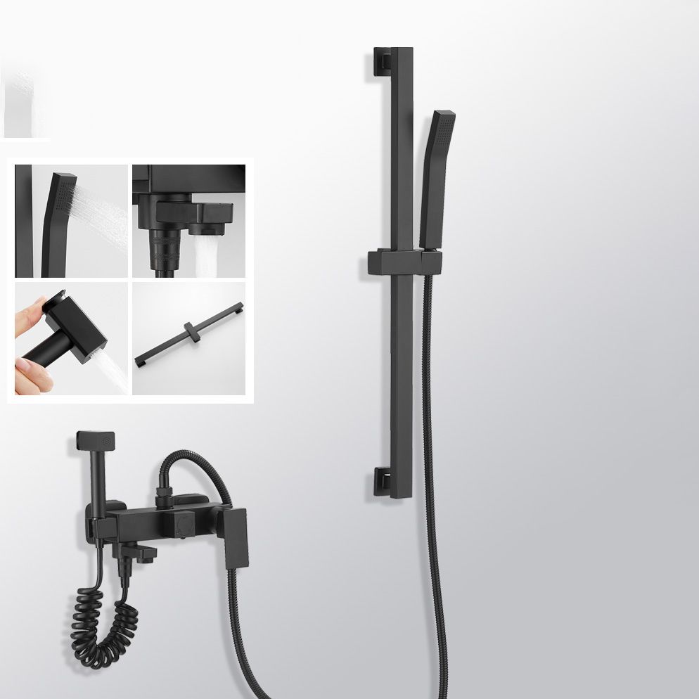 Frendorf | Schwarzer Wandmontierter Duschkopf Combo Modernes Metall-Duschsystem