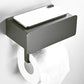 Frendorf | 2-teiliges Edelstahl Classic Badezimmerzubehörset Schwarz & Chrom Papierhalter