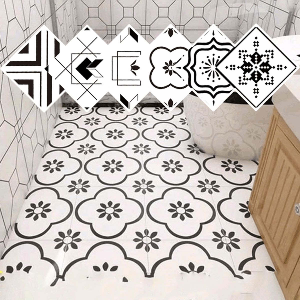 Frendorf | Mosaikfliesen Abziehen und Kleben Wandfliese Moderne PVC-Tapete mit wasserdicht