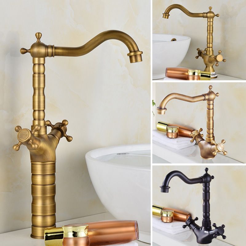 Frendorf | Deck Mounted Copper Roman Tub Faucet Double Handles Roman Tub Faucet Set