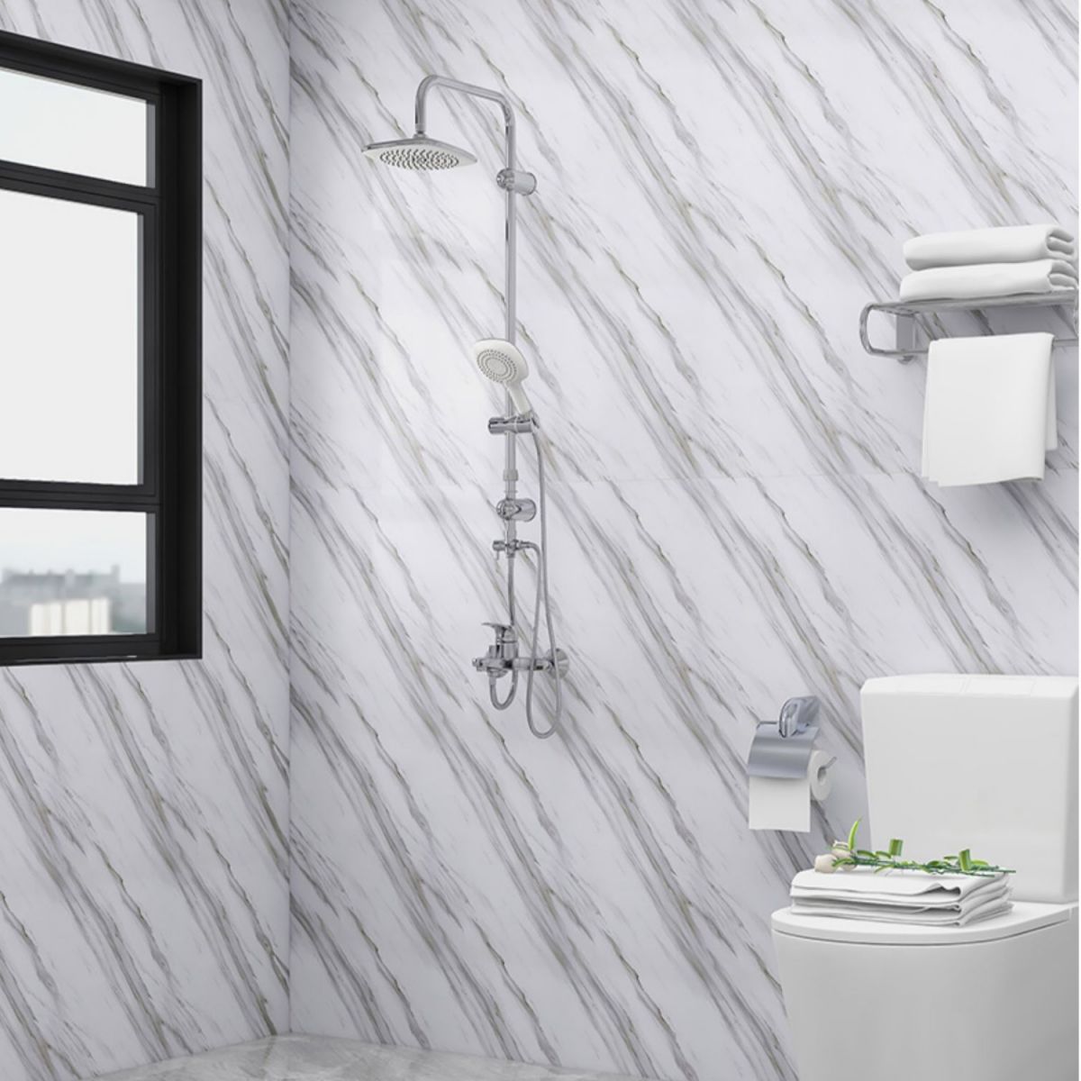 Frendorf | 23" X 196" PVC Abzieh- und Klebe-Wandtapete Küche und Badezimmer Wasserfeste Tapete