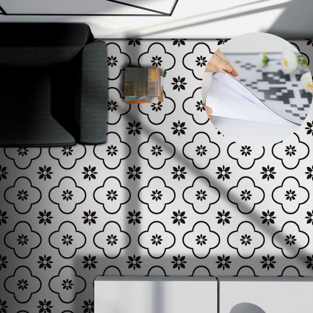 Frendorf | Mosaikfliesen Abziehen und Kleben Wandfliese Moderne PVC-Tapete mit wasserdicht