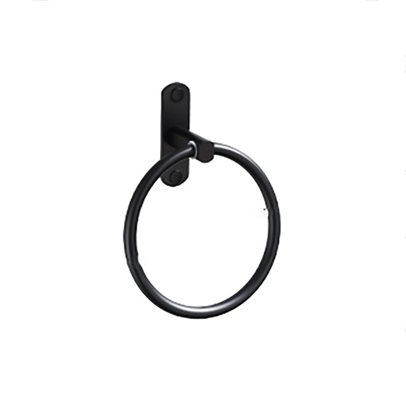 Frendorf | Zeitgemäßes Badezimmerzubehör-Set Schwarze Oberfläche Bademantelhaken/Handtuchring Bar