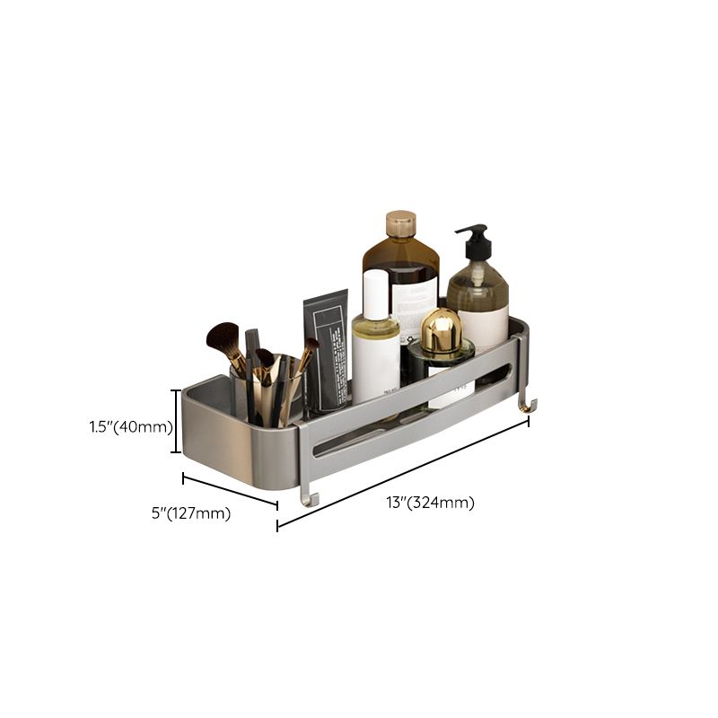 Frendorf | Zeitgemäßes Aluminium Badezimmer Zubehörset Graue Badablage