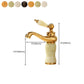 Frendorf | Deck Mounted Copper Tub Faucet Low Arc Roman Tub Faucet Set with Jade