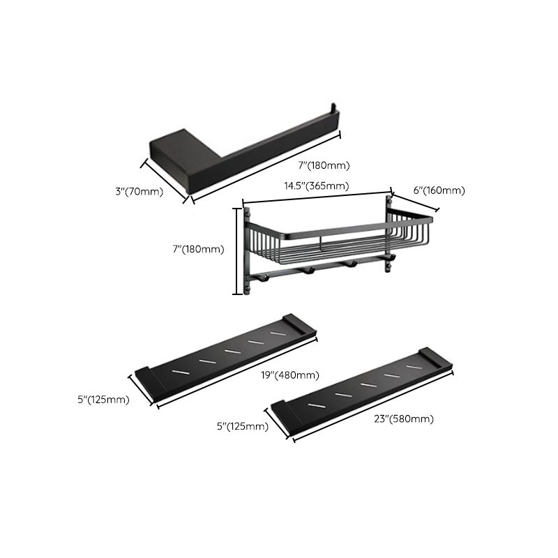 Frendorf | Traditionelles Badezimmerzubehör Hardware-Set in schwarzem Metall