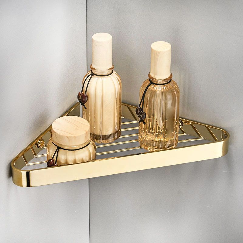 Frendorf | 2-teiliges modernes Badezimmer-Zubehörset, poliertes Chrom/Gold, Badablage