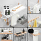 Frendorf | Weißes 7-teiliges Badaccessoire-Set Holz- und Metall-Badset