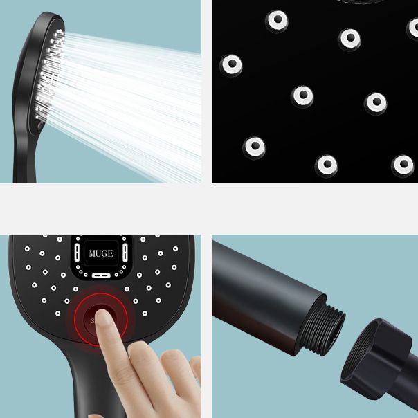 Frendorf | Zeitgenössischer Handheld Supercharged Duschkopf Quadratischer Metall Sprühkopf