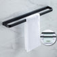 Frendorf | Modern Classic Badzubehörset aus Edelstahl Matt Schwarz Bademantelhaken/Handtuchring Bar