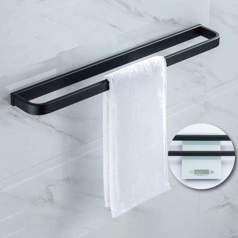 Frendorf | Modern Classic Badzubehörset aus Edelstahl Matt Schwarz Bademantelhaken/Handtuchring Bar