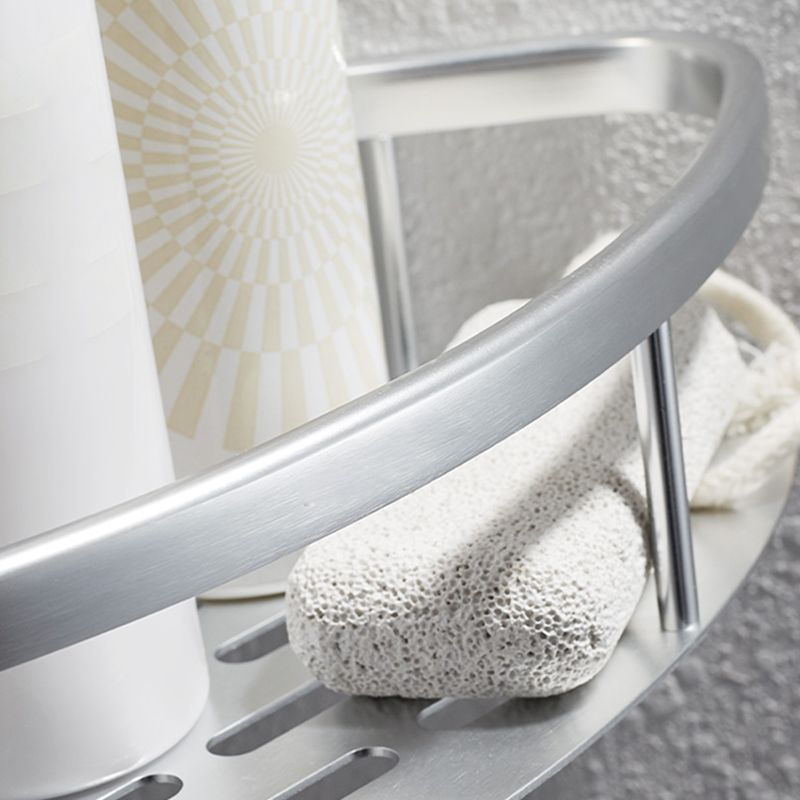 Frendorf | 3-teiliges modernes Badezimmer-Accessoire-Set Aluminium-Badregal in Silber