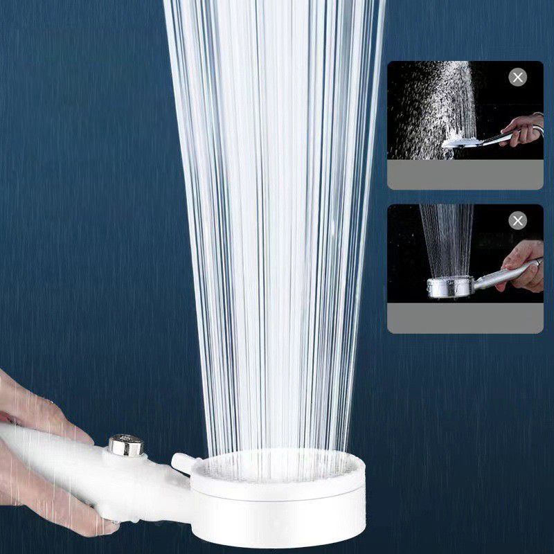 Frendorf | 5 Sprays Duschkopf Rund Wandmontierter Kunststoff Wandanschluss Halter Handheld Duschkopf