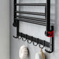 Frendorf | Klassisches Badzubehör Set in Aluminium Schwarz Finish Bademantelhaken/ Handtuchstange