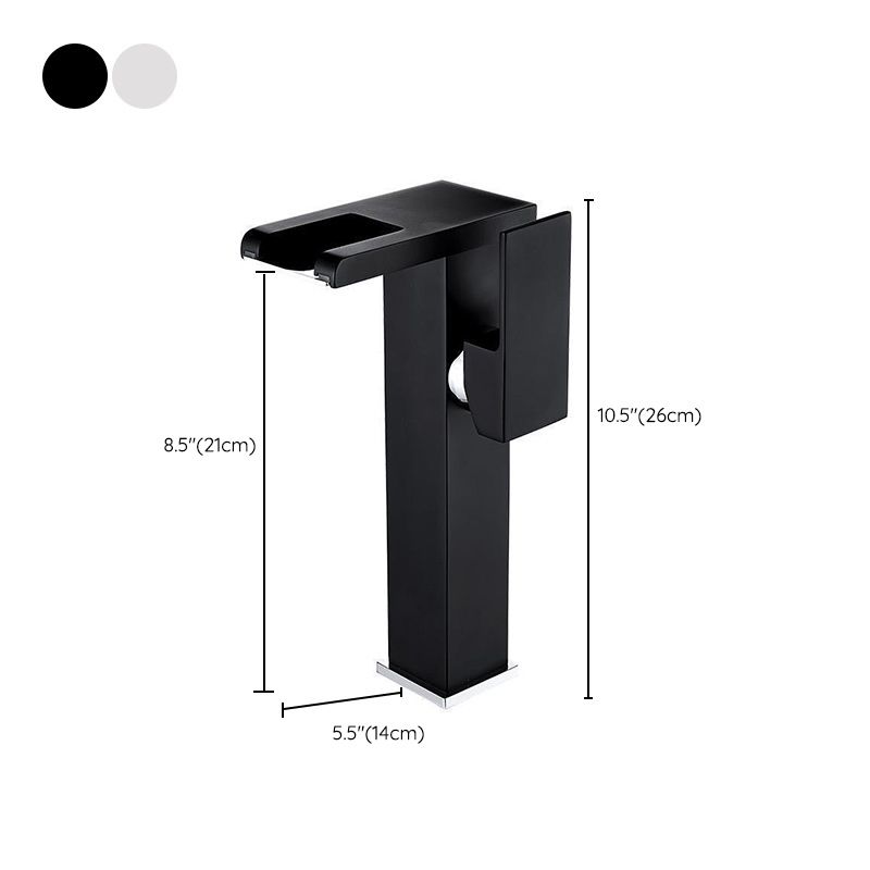 Frendorf | Moderner Wasserhahn für Waschbecken Messing Hebelgriffe LED Wasserfall Waschbeckenarmatur