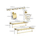 Frendorf | Gold Modernes Badezimmer-Set, Poliertes Gold, 4 Teile, Handtuchhalter, Papierhalter