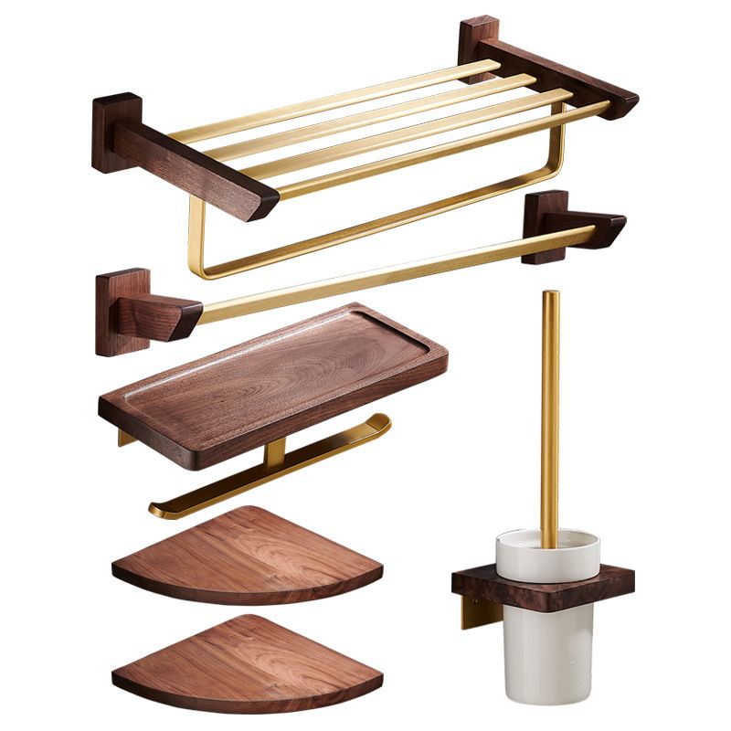 Frendorf | Traditionelles Badezimmer-Zubehörset Badregal Papierhalter Gold Badezimmer-Set