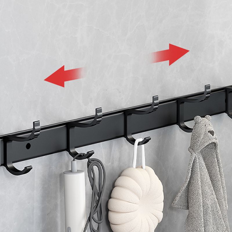 Frendorf | Klassisches Badzubehör Set in Aluminium Schwarz Finish Bademantelhaken/ Handtuchstange