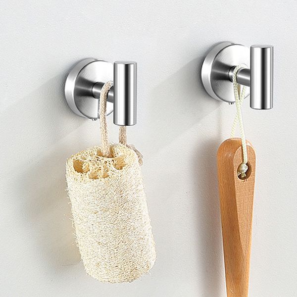 Frendorf | Modernes Badezimmer-Hardware-Set aus Edelstahl Gebürstetes Chrom Handtuchstange/Ring & Bademantel-Haken