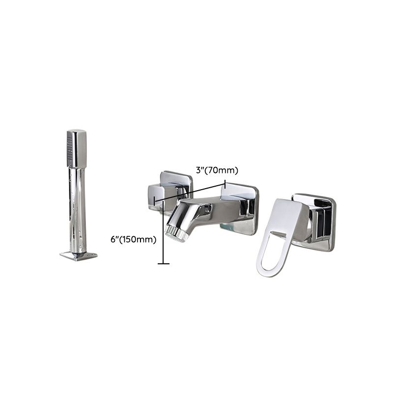 Frendorf | Wandmontierter Wasserhahn Messinghebelgriff Badezimmer Wasserhahn Handbrause