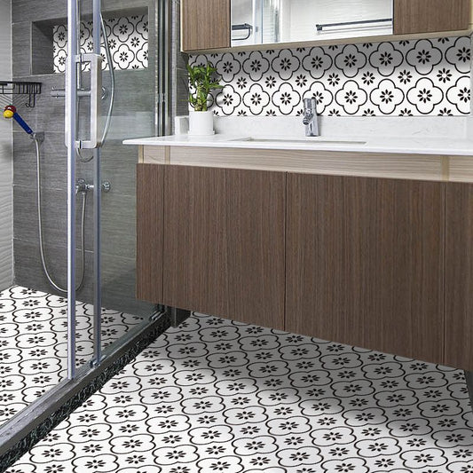 Frendorf | Kunststoff Peel & Stick Fliese quadratischer Druck Feldfliese für Küche und Bad