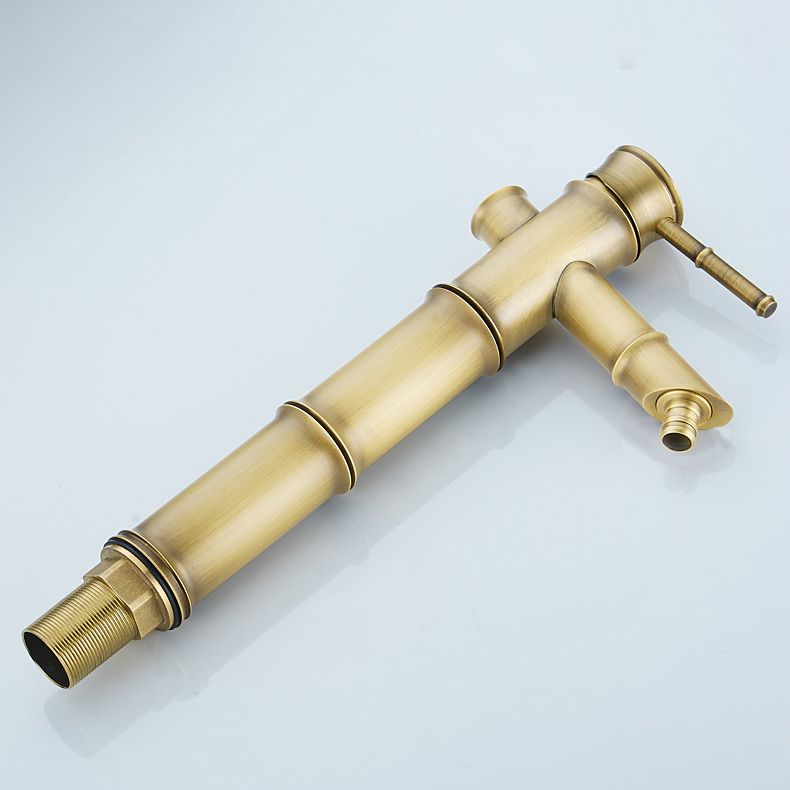 Frendorf | Bauernhaus Vessel Sink Wasserhahn Kupfer 1-Handgriff Niedriger Bogen Vessel Wasserhahn für Badezimmer