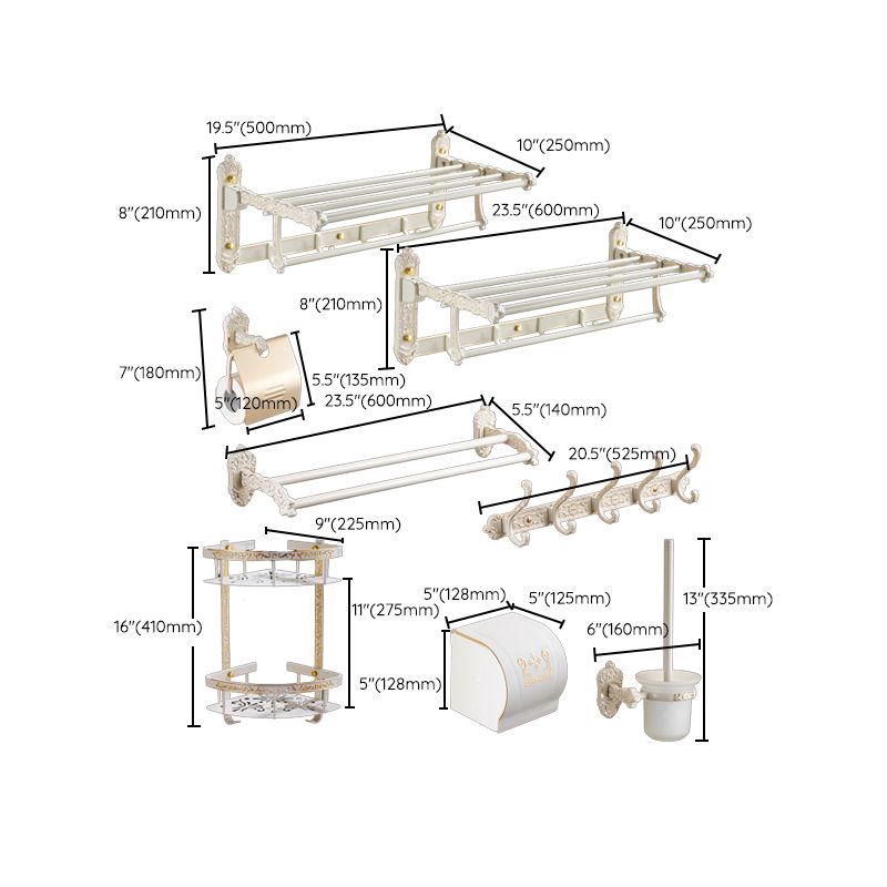 Frendorf | Traditionelles Badzubehör Set Weiß Badezimmeraccessoires Hardware Set