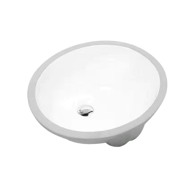 Frendorf | Modernes Unterbau Waschbecken Oval Porzellan mit Pop-Up Abfluss Waschbecken